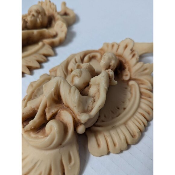 Italian Lava Stone tuff Resin Wall Plaques Musical Figures - Set Of 2 9 inch - Picture 5 of 14